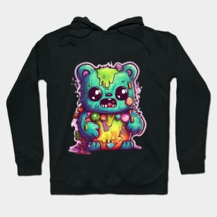 Gummy Bear Zombie,Kawaii Zombie Food Monsters: When the Cuties Bite Back - A Playful and Spooky Culinary Adventure! Hoodie